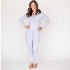 Smash + Tess Hooded Jumpsuit Grey Sz XSmall Zip Up